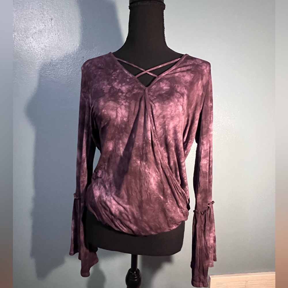 American eagle tie dye purple long sleeve top